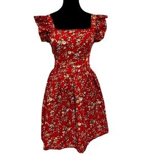 Red Floral Summer Dress